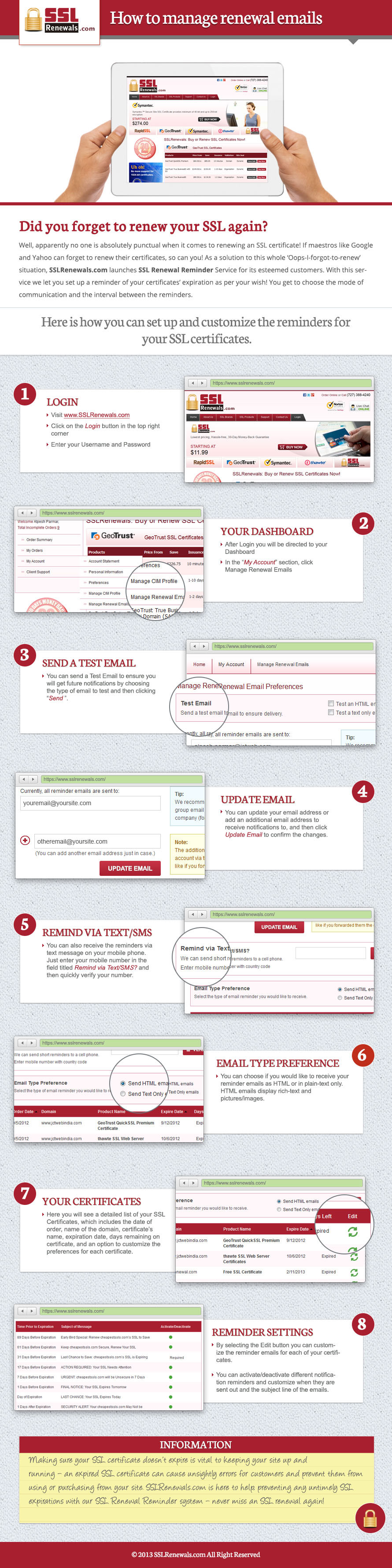 How to manage ssl certificate renewal emails infographic