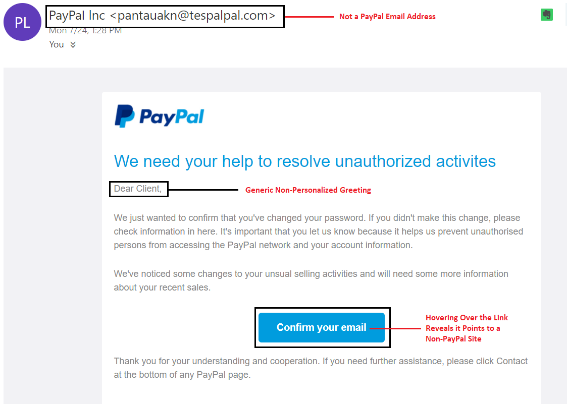 Phishing Email