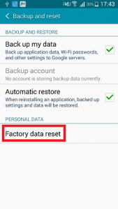 Factory Reset