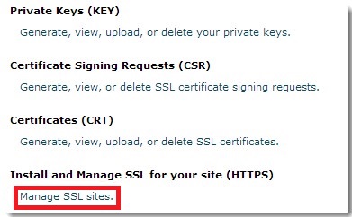 Manage SSL Sites