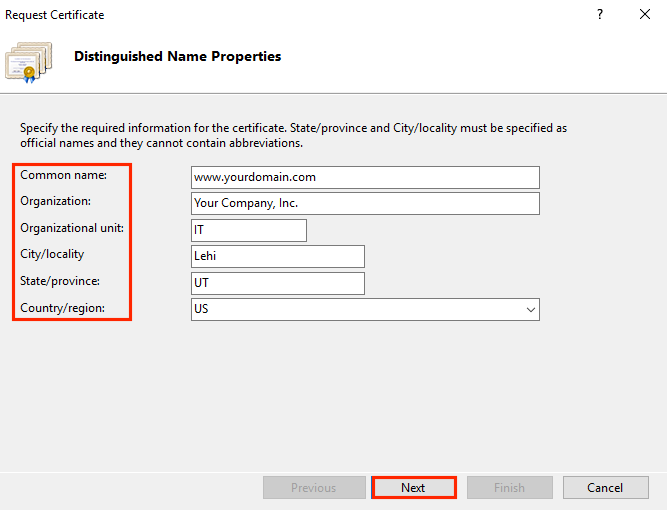 generate csr iis 10